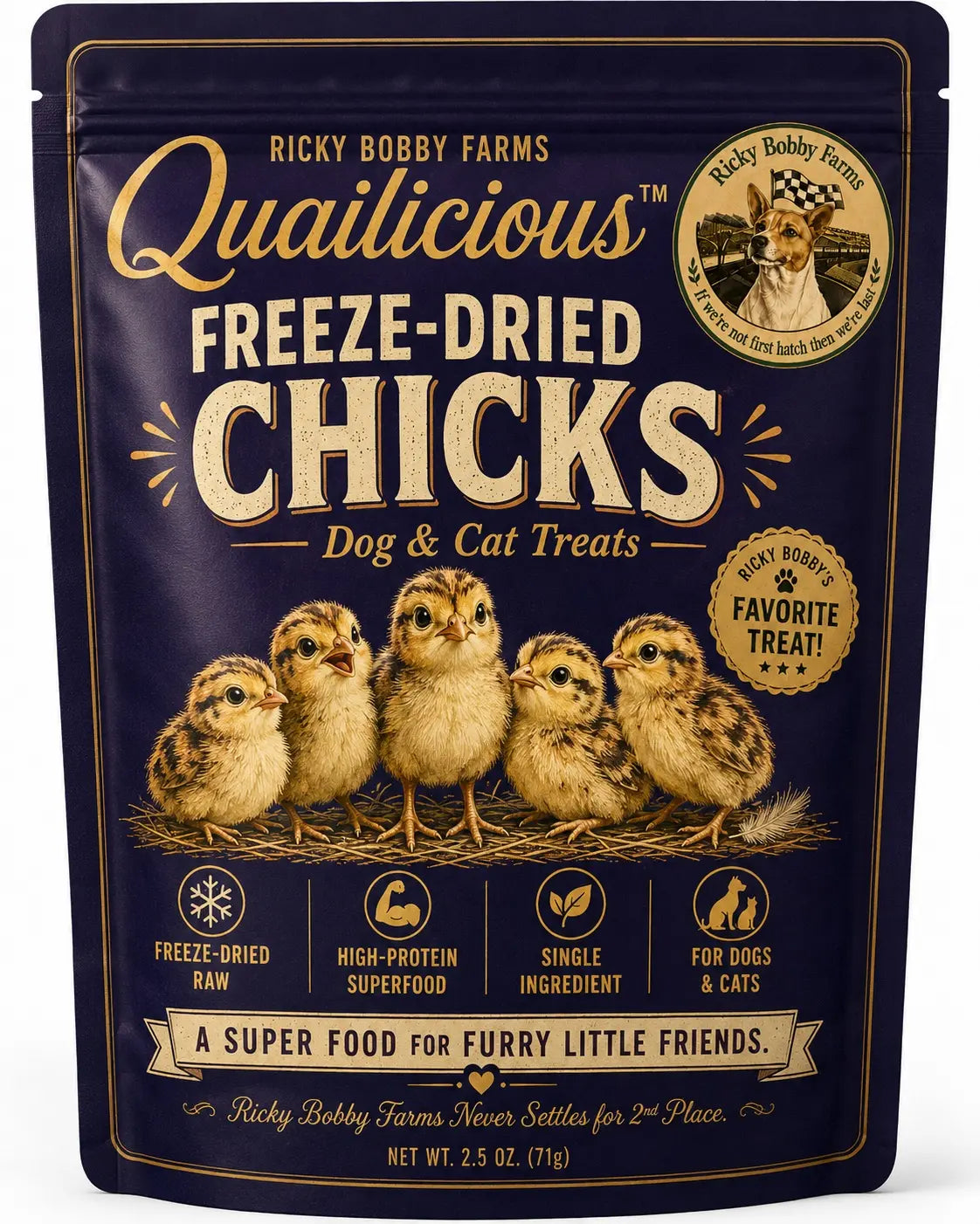 Quailicious whole freeze-dried quail chick treats for dogs and cats